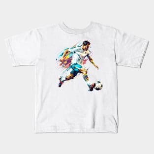 Football Soccer Player Sport Game Champion Competition Abstract Kids T-Shirt